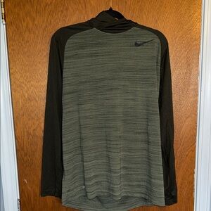 Nike Men's Olive and Black Long Sleeve Tee